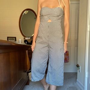 COPY - Strapless Black And White Jumpsuit